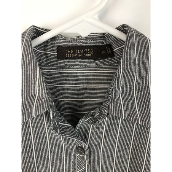 The Limited Women's Blouse Button Down Collar Grey - Picture 6 of 11